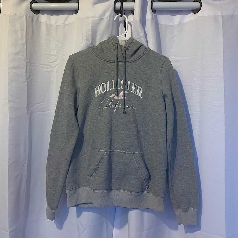 HOLLISTER Grey Graphic Logo Hoodie